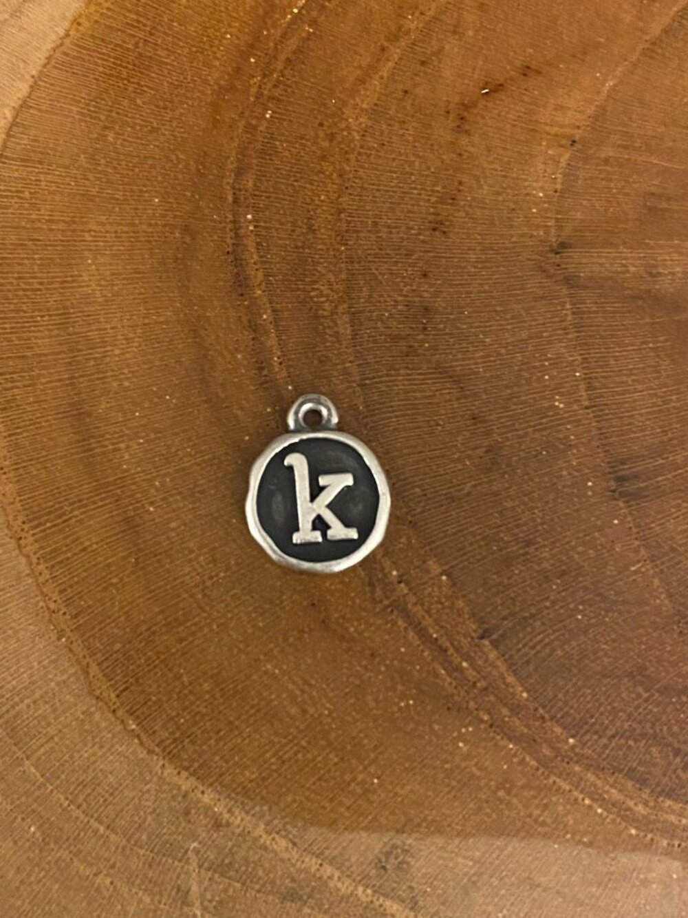 James Avery Silver 'k' Initial Charm - Black Background